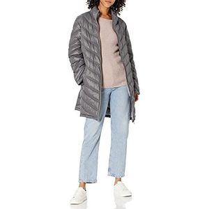 Calvin Klein Gewatteerde donsjas voor dames, lichte katoenen jas, titanium, 1X