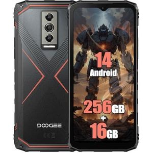 DOOGEE Blade 10 Pro Rugged 4G Téléphones Portables Débloqués (2024), 16GB + 256GB, Batteria 5150mAh, 50MP + 8MP Smartphones, Android 14, 6,56 pollici, NFC, Face ID, 11mm Thin Rouge