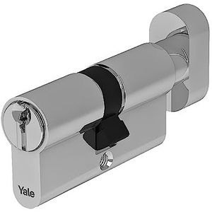 Yale Europese veiligheidscilinder met knop voor slot YC054KD304503N1 vernikkeld, 30/45 mm, 3 verticale sleutels