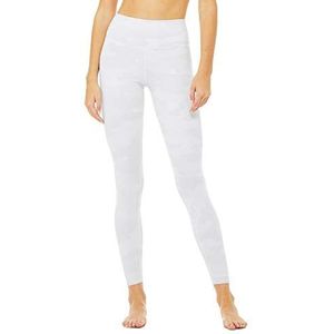 Alo Yoga Stoomlegging met hoge taille, camouflagewit, XXS voor dames, Wit camouflage, XXS