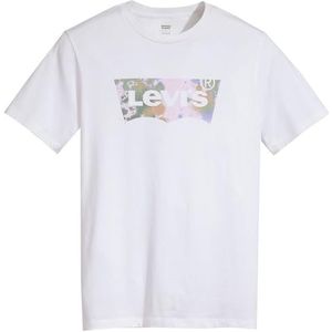 Levi's Graphic Crewneck Tee T-shirt Mannen, Batwing Paint Splatter White+, XS