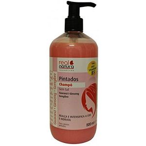 Real Natura Pro-Cor Complexo B Shampoo zonder zout, kleurbescherming, haarvoeding, zachte formule, langdurige geur, 500 ml
