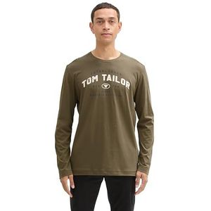 TOM TAILOR T-shirt met lange mouwen voor heren, 11848 - Jungle Soil Groen, XXL