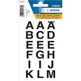 HERMA 4135 letterstickers A - Z, weerbest (20 x 20 mm, 2 velles, folie) zelfklevend, permanente klevende alfabet stickers, 36 etiketten, transparant/zwart