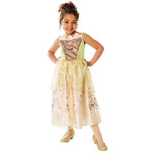 Rubie's, Disney prinses Tiana kostuum voor meisjes, bestaande uit bovendeel en rok, glanzend roze en goud (3011133-4)