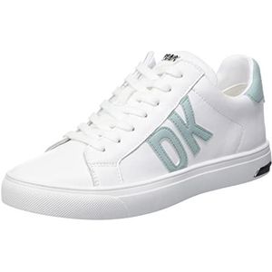 DKNY Dames Abeni Lace-up Leather Sneakers Sneakers, White Sage, 37 EU