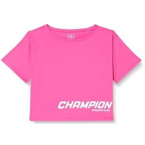 Champion Dames Athletic Club W-Crop Oversized S/L T-shirt, framboosroze, medium, framboos roze, M