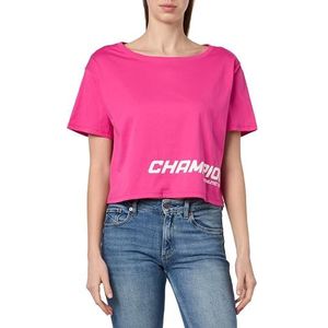 Champion Dames Athletic Club W-Crop Oversized S/L T-shirt, framboosroze, medium, framboos roze, M