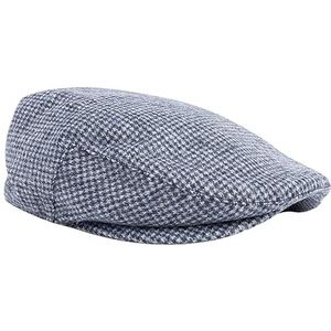 Hackett London Tweed Flatcap voor heren, Blauw (blauw), One Size