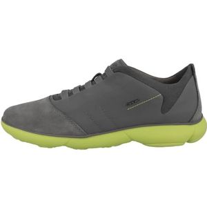 Geox U Nebula B Sneakers voor heren, charcoal/limegroen, 42 EU, Charcoal Lime Green, 42 EU