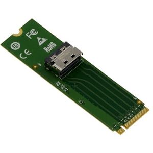 KALEA-INFORMATIQUE Gen 5.0-adapter voor poort M2 NVMe M Key naar MCIO x4 PCIe 5.0 compatibel 2230 2242 2260 2280