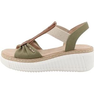 Tom Tailor 9590240005 Damessandalen met sleehak, groen, 38 EU, groen, 38 EU