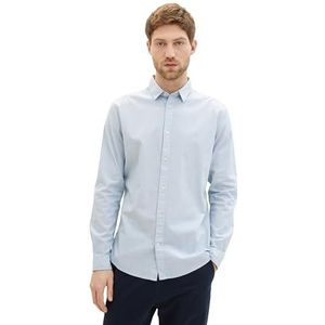 TOM TAILOR - Overhemd - Lichtblauw - Slim Fit - Lange Mouw