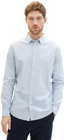 TOM TAILOR - Overhemd - Lichtblauw - Slim Fit - Lange Mouw