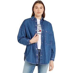 Tommy Jeans Geweven tops voor dames, Denim (Denim Medium), XXS