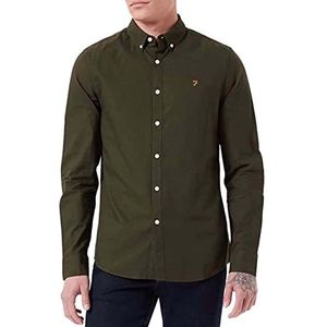 Farah Brewer Slim Fit Oxford overhemd van katoen voor heren, altijdgroen, XL