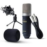 Marantz Professional MPM1000 - Grootmembraan Condensator Studio Microfoon incl. Windscherm, Shockmount, Statief,XLR-kabel - Ideaal voor Podcasting, Akoestische Instrumenten en Studio-Opname, Zwart