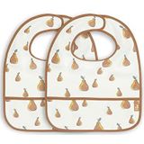 Jollein 029-864-66031 Waterproof Bibs Pear White Pack of 2