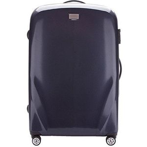 WITTCHEN PC Ultra Light Harde bagage Reiskoffer Trolley koffer Grote koffer van Polycarbonaat Vier zwenkwielen TSA Slot Aluminium telescopische handgreep Maat L Donkerblauw