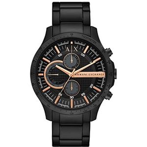 Armani Exchange Zwartkleurig Roestvrijstalen Herenhorloge met Drie Wijzers en Datum, AR80057