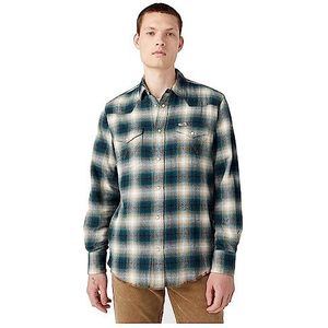 Wrangler Ls Western Shirt voor heren, Dark Matcha, XXL