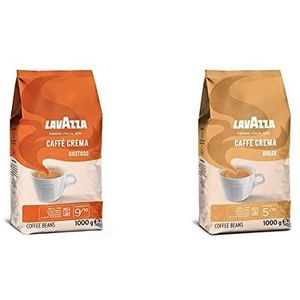 Lavazza Koffiebonen Caffè Crema Dolce, per stuk verpakt (1 x 1 kg) & Lavazza, Caffè Crema Gustoso Koffiebonen, met kruidig en nootachtig aroma, intensiteit 9/10, medium roostering, 1 kg verpakking