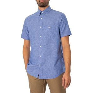 REG Cotton Linen SS Shirt, Rich Blue., 3XL