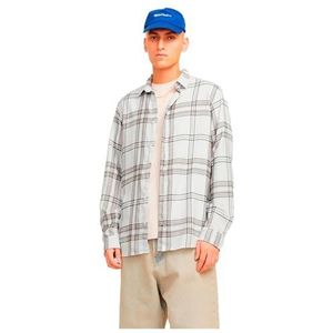 JORJOSHUA LS flanellen geruit shirt, Cloud Dancer/Checks:checks, L