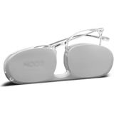 NOOZ Optics Leesbril, uniseks, slanke en lichte bril voor dames en heren, met compact etui, verkrijgbaar in verschillende dioptrieën en kleuren, ALBA ovale collectie, Grijs, +3