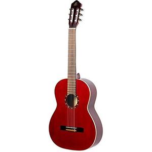 Ortega Guitars rode concertgitaar 4/4 grootte - linkshandig - Family Series - inclusief Gigbag - mahonie/sparren deken (R121LWR)