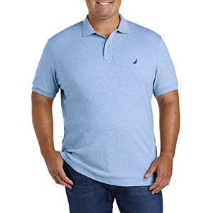Nautica Men's Classic Fit Short Sleeve Solid Soft Cotton Polo Shirt, Deep Anchor Heather, LT Tall