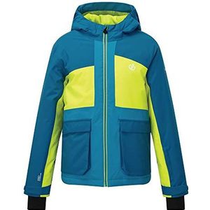 Dare2b Kid's Esteem Waterdicht Ademend Verstelbare Manchetten Reflecterende Detail Jack, Benzineblauw/Lime, 9-10