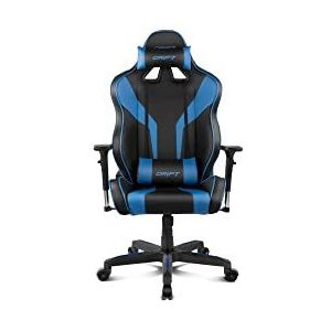 Drift DR111 -DR11BL- Gaming-stoel, kunstleer, professionele zitting, in hoogte verstelbaar, verstelbare armleuningen, blauw/zwart