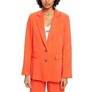 Esprit Collection Blazer met één rij knopen met linnen, oranje-rood., 36