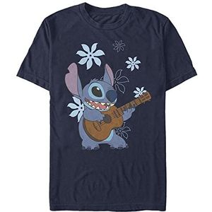 Disney Classics Lilo & Stitch - Stitch Flowers Unisex Crew neck T-Shirt Navy blue 2XL