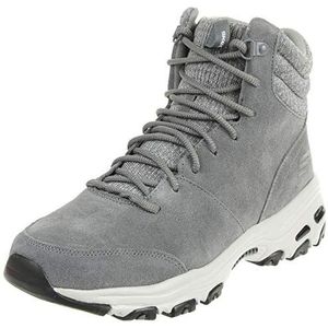 Skechers D'Lites Chill Flurry Enkellaarzen voor dames, Charcoal Suede Knit, 40 EU