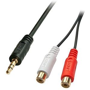 LINDY 35678 Neu Jackplug / Cinch Audio Adapter [1x Jackplug Male 3,5 Mm - 2x Cinch-koppeling] Zwart