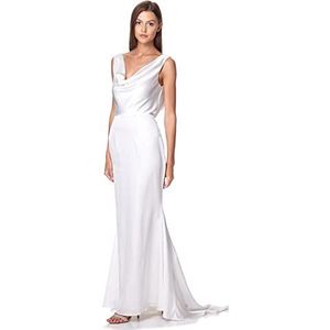 Jarlo London Electra Cowl Maxi Jurk, Ivoor, UK 6, Ivoor, 32