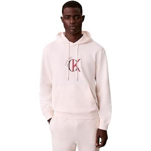 Calvin Klein Heren LS EU 350TERRY GRAPHIC HOODIE LV04RE255G Sweatshirts, WIT (White Greige), XS, Wit (Witte Greige), XS