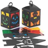 Baker Ross FE767 Halloween lantaarn knutsel sets voor kinderen - 4 stuks, knutselwerk voor kinderen, gebrandschilderd glassets voor kinderen, herfstactiviteiten voor kinderen