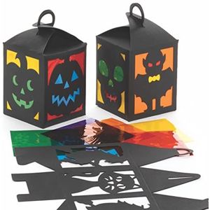 Baker Ross FE767 Halloween lantaarn knutsel sets voor kinderen - 4 stuks, knutselwerk voor kinderen, gebrandschilderd glassets voor kinderen, herfstactiviteiten voor kinderen
