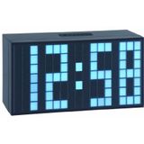 TFA Dostmann 98.1082.02 Time Block digitale wekker, met LED-lichtcijfers, drie helderheidsniveaus, 6 x 16 x 8,4 cm, zwart, kunststof