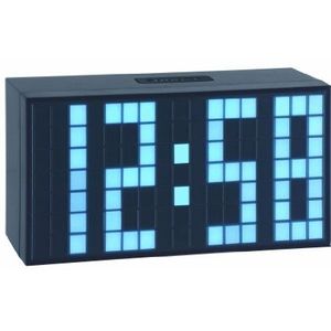 TFA Dostmann 98.1082.02 Time Block digitale wekker, met LED-lichtcijfers, drie helderheidsniveaus, 6 x 16 x 8,4 cm, zwart, kunststof