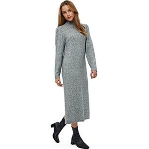 Peppercorn Dames Helene Puffsleeve UK | Herfstjurken | Maat S, 113 Grey Melange, S, 113 Grijs Melange, S