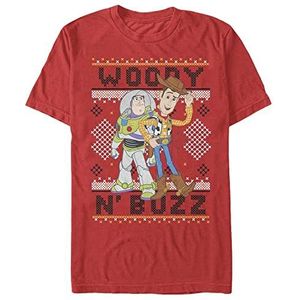 Disney Toy Story - Woody Buzz Sew Unisex Crew neck T-Shirt Red 2XL