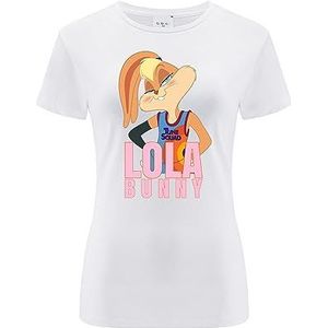 ERT GROUP Origineel en officieel gelicentieerd door Looney Tunes White Dames T-shirt, Space Jam 021, eenzijdige print, maat L, Space Jam 021 Wit, L