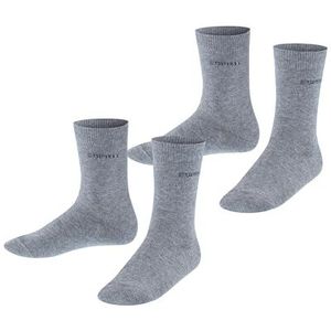 ESPRIT Uniseks-kind Sokken Foot Logo 2-Pack K SO Katoen Eenkleurig Multipack 2 Paar, Grijs (Light Grey Melange 3390), 35-38