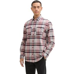 TOM TAILOR heren overhemd, 35968 - Rood Wit Herringbone Check, L