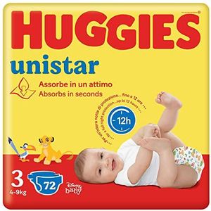 Huggies Unistar luiers maat 3 (4-8 kg), 72 stuks