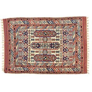 Eden Carpets Konya Antik Vloerkleed Handgeknoopt Bangle, Katoen, veelkleurig, 112 x 147 cm